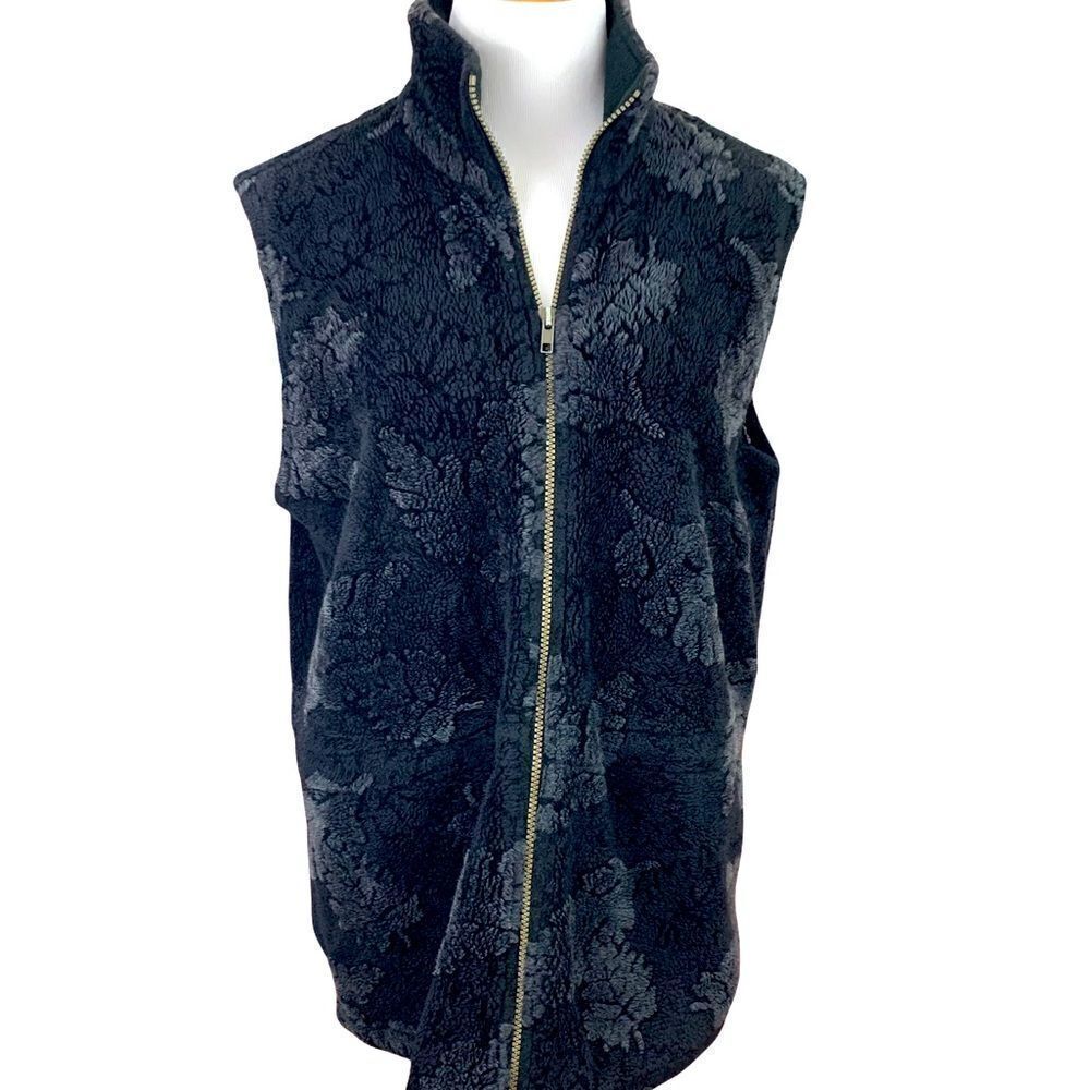 Columbia fleece leaf print zip vest S